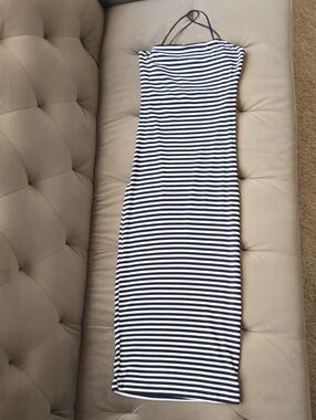 Navy and White Striped Tee Dress